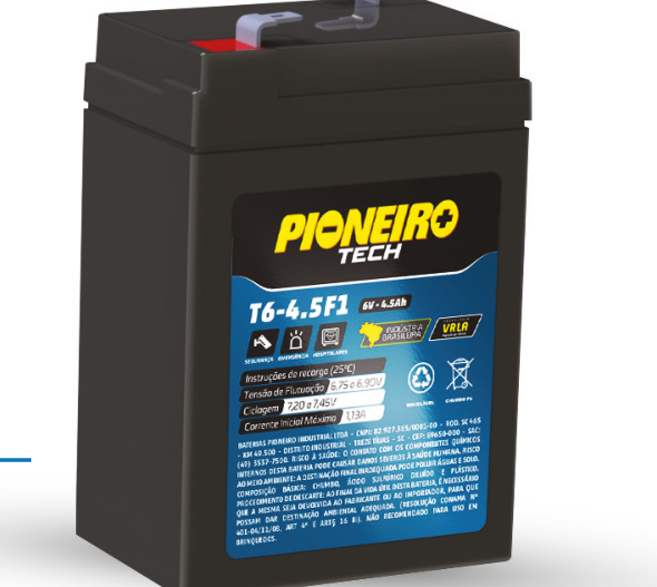 Bateria Pioneiro Tech T6-4.5F1 6V 4,5Ah