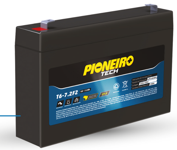 Bateria Pioneiro Tech T6-7.2F2 6V 7,2Ah